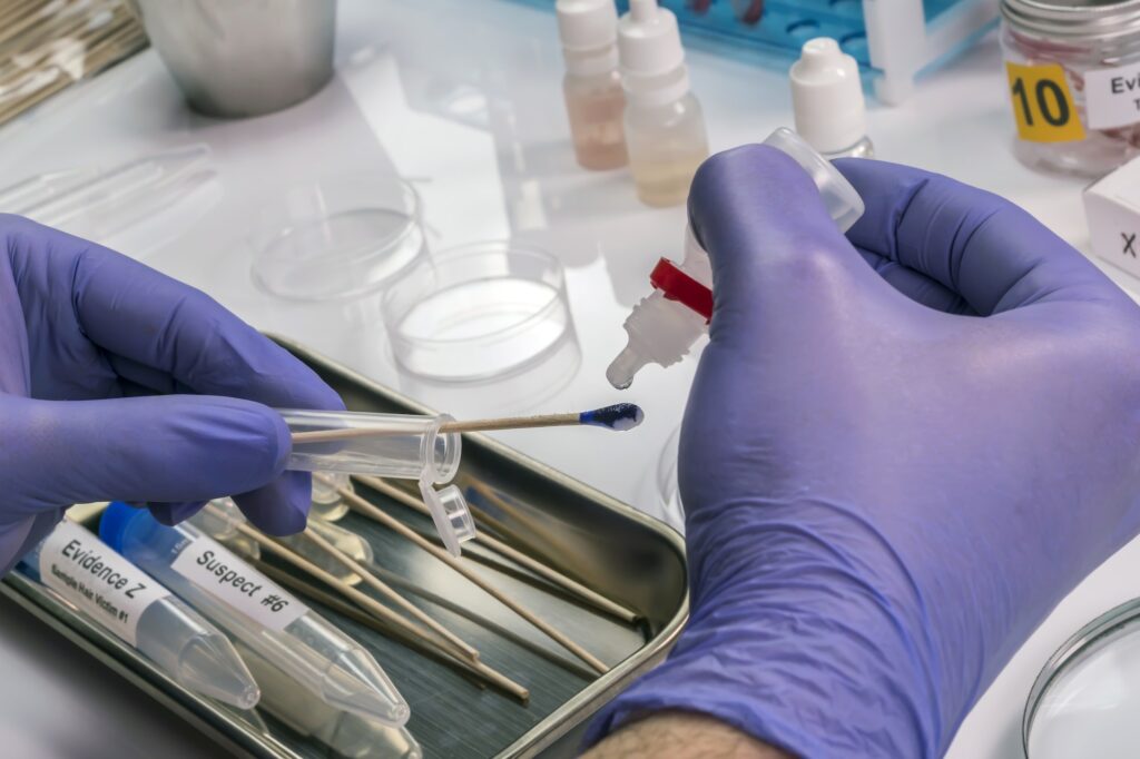 Hematological analysis with forensic test kit